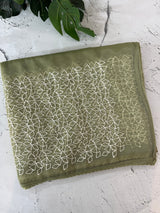 Glass tissue organza saree with embroidery MSF122 DustyGreen
