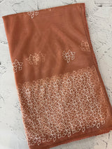 Glass tissue organza saree with embroidery MSF122 DustyPeach