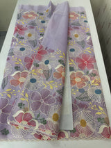 Viscose organza saree with thread work - MSH296 Lavender