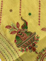 Semi chanderi saree with embriodery MSF590