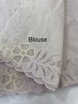 Khadi supernet applique work saree  MSH167 Lilac