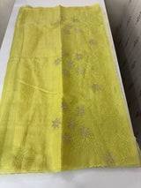 Tissue Silk applique work saree MSH120 PearGreen