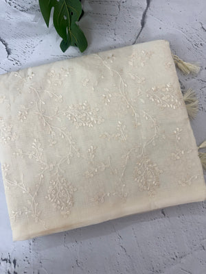 Netkota embriodery saree MSH263 Ivory