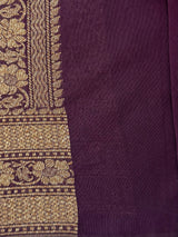 Semi katan Banarasi saree in antique zari weaving - MSKB899 DeepWine