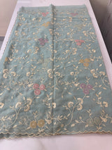Pure Georgette saree with embriodery and applique work MS15567 LightBlue