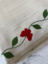 Blended tussar saree with embriodery - MS8672 Cream