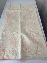 Mul chanderi applique work saree MSH182 - Offwhite to Peach