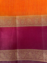 Semi Jute silk sarees with contrast pallu & blouse MJL392
