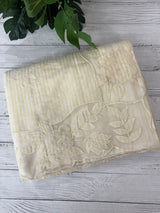 Striped Mul chanderi saree with applique borders MSH987- PaleYellow