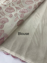Tissue silk saree with applique work  MSH105