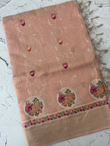 Tissue silk saree MS8190 - Peach