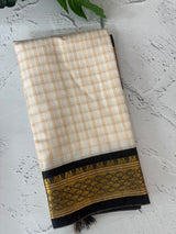 Cotton silk check saree with zari border MS6754