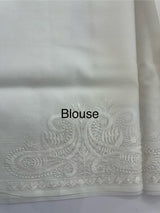 Dyeable Soft Organza saree with thread work - MSH196 White