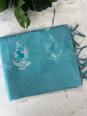 Tissue silk saree with embroidery MSH240