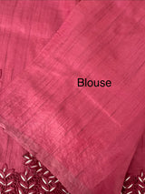 Semi tussar saree with cutwork MSHK566 Cranberry