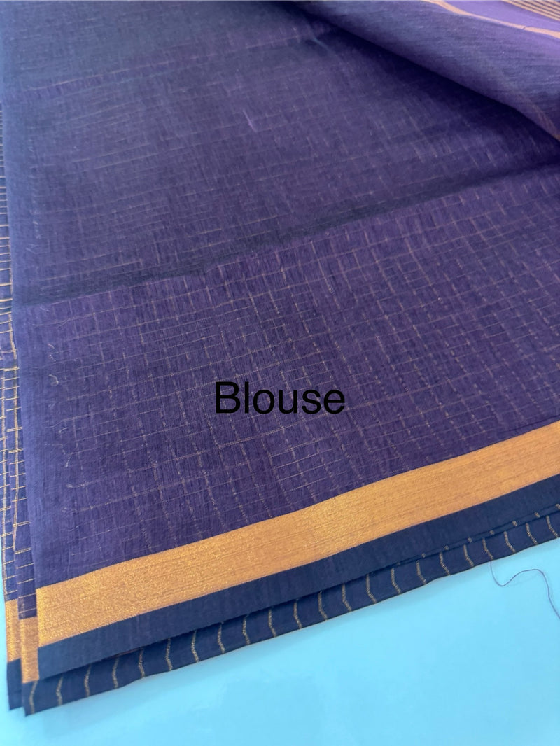 Mangalagiri Silk Cotton Saree with zari checks MS90321 Wine