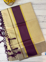 Kerala tissue saree- Gold checks