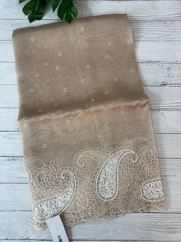 Viscose Organza saree with embriodery-MS14414