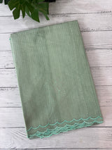 Soft tissue kota checks saree with applique work (2)- MSH5407 Pastel BluemixGreen