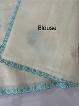 Mul chanderi embriodery saree with scalloped borders MSH290