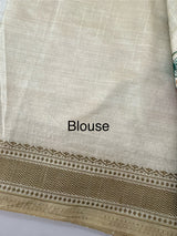 Blended tussar silk saree with embroidery- MSH490