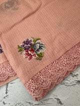 Silky kota embroidery saree MSK4359 Peach