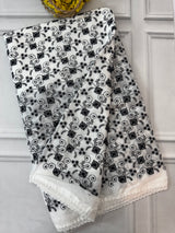 Soft kota checks saree with embroidery MS7843