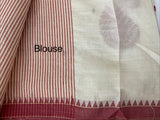 Blended tussar silk saree with embroidery- MSH490