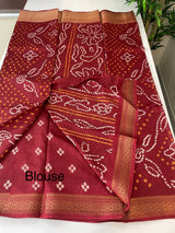 Semi silk saree MSBS131 Maroon