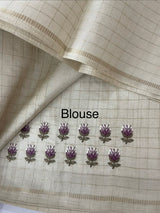 Blended tussar saree with embriodery - MS8667 PearlCream