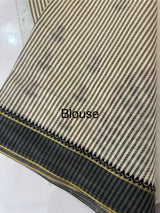 Blended tussar silk saree with embroidery- MSH490