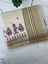 Blended tussar silk saree with embroidery- MSH490