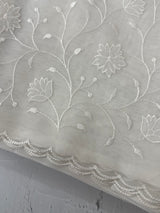 Organza saree with appliqué work - MSH192(4) White
