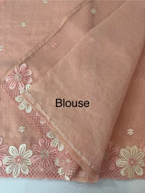 Embroid Kota silk saree MTSS689 Peach