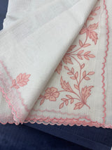 Kota silk saree with applique work SJCV82- Offwhite & Peach