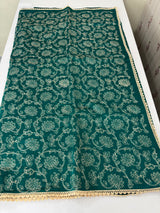 Blended tussar silk saree with embroidery- MSH158 TealGreen