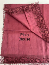 Blended tussar saree with cutwork - MSHK678