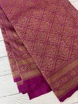 Semi katan Banarasi saree in antique zari weaving - MSKB899 Vadamalli