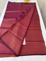 Brocade soft silk saree in copper zari weaving  MS6771