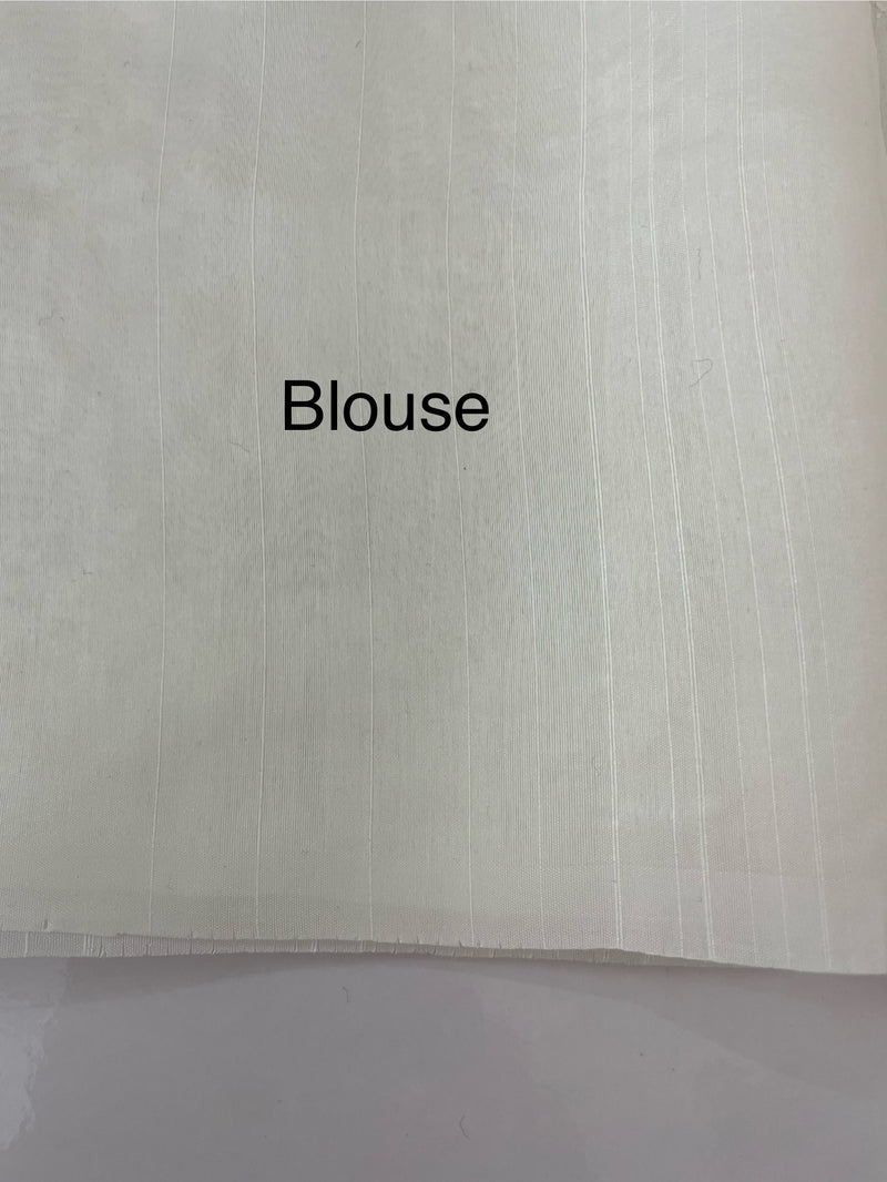 Blended Matka Tussar silk saree with cross stitch embroidery MS4899 White