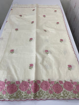 Mul chanderi embriodery saree with scalloped borders MSH176