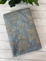 Premium Organza saree with tissue appliqué work - MMG311- PowderBlue