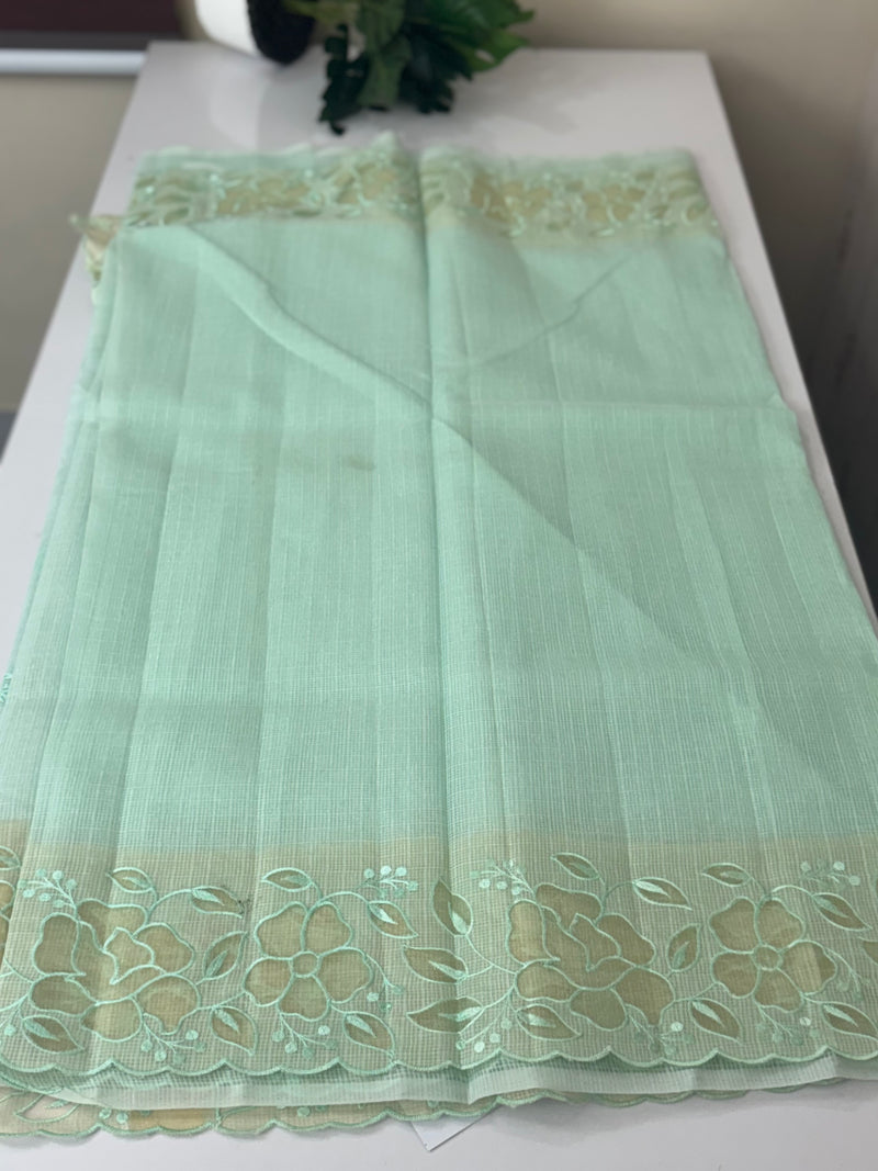 Soft kota silk saree with applique work MS85432