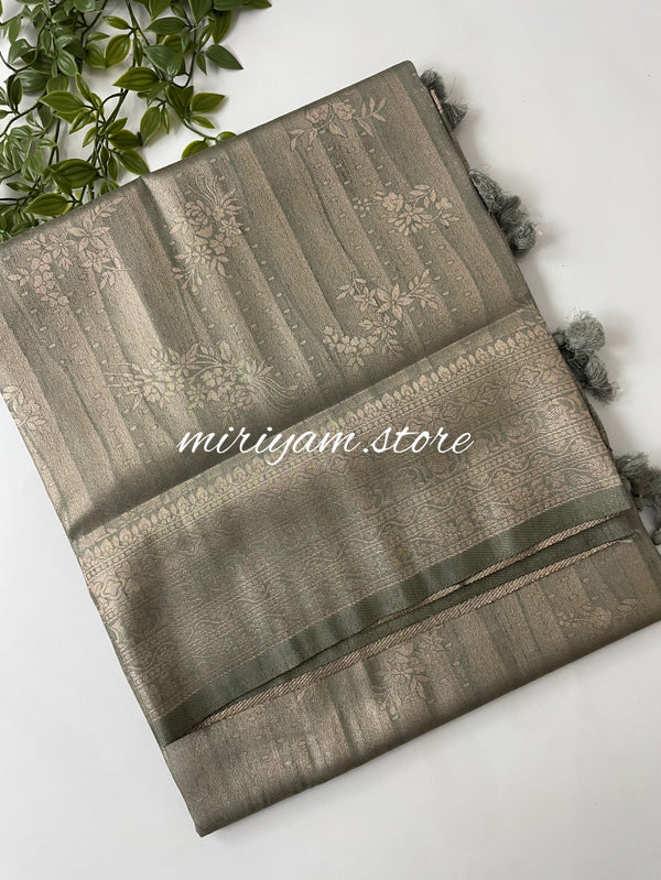 Banarasi soft silk saree MKSS1455 - Cement Grey