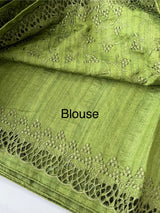 Cutwork Blended Jute - tussar saree MTS9079
