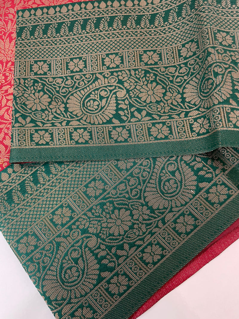 Brocade semi silk saree MS67443
