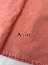 Soft mul chanderi saree with applique work- MSH200 Peach