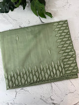 Blended tussar saree with cutwork border- MSHK691 LightGreen