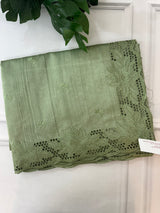 Blended tussar saree with cutwork SSPNMNR - DuskyGreen