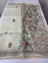 Tissue Organza saree with kanta embriodery saree MS15600 Offwhite